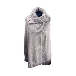 Lord & Taylor Womens Beige Button-Up Cape Sweater S/M